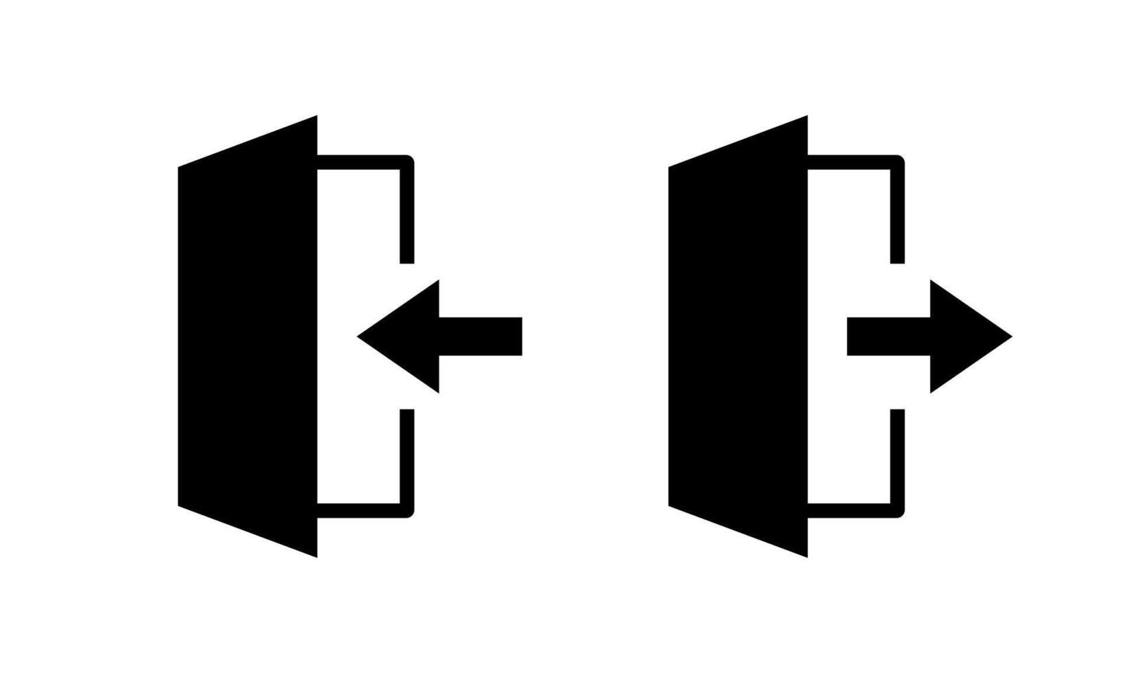 Door with arrow enter and exit icon. Account login and logout symbol vector