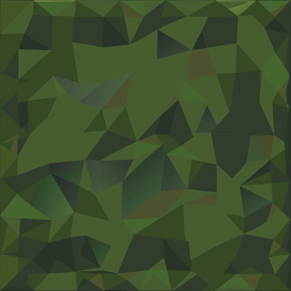 Low poly geometric abstract pattern in dark and light green vector