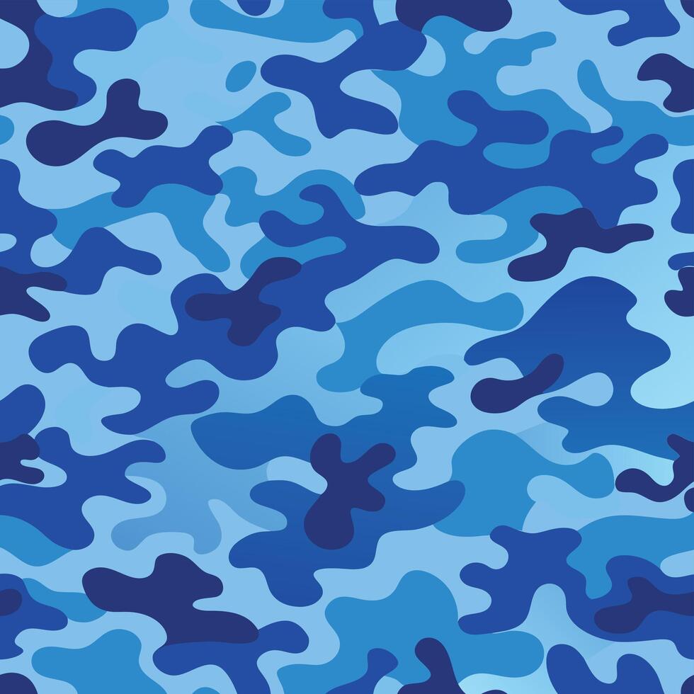 Blue camouflage pattern for military and army applications vector