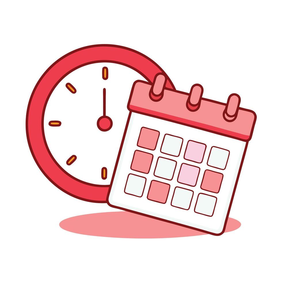 Clock and calendar icon for time management and scheduling vector