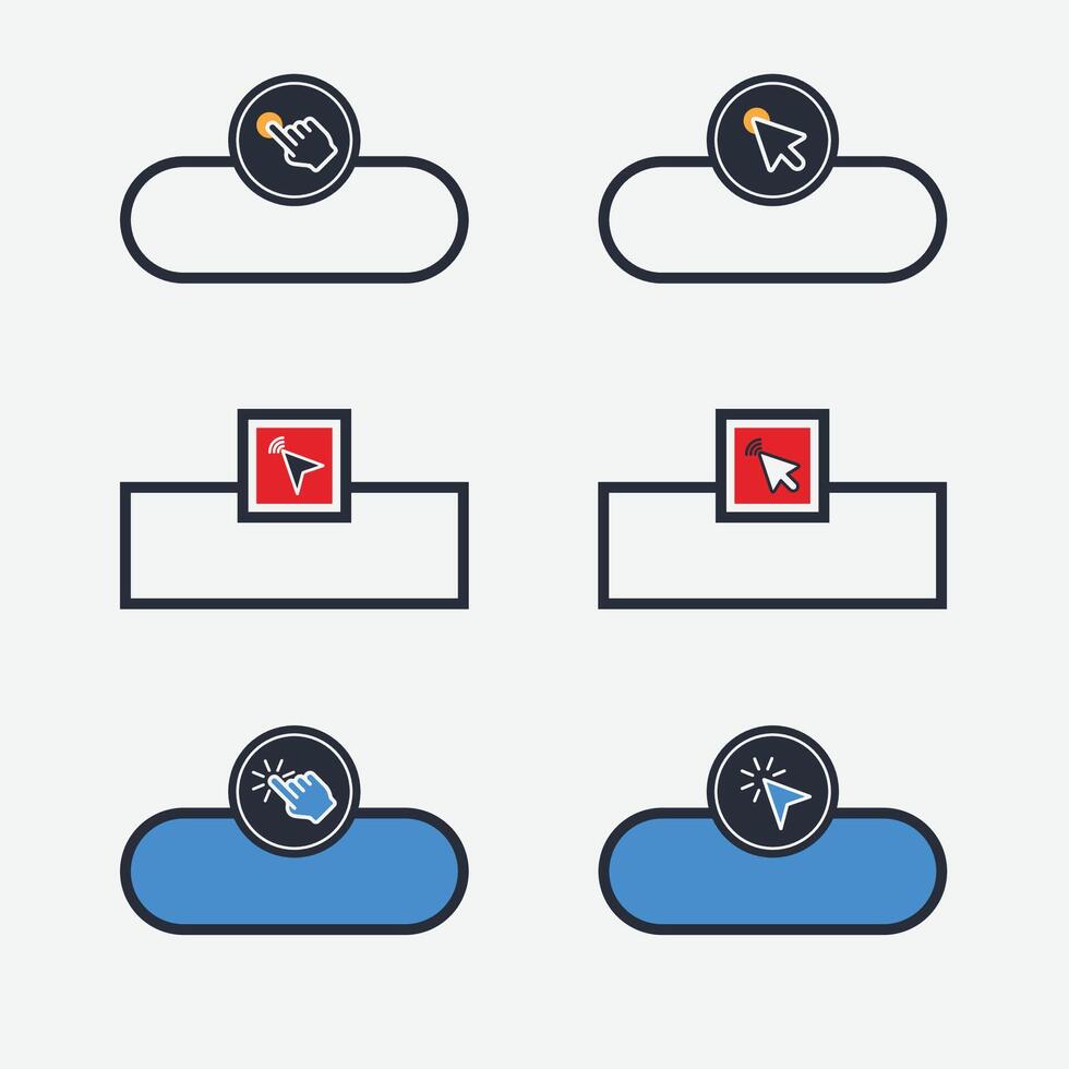 Hand click icon set. Computer mouse click cursor arrow icons. flat design hand cursor icon illustration vector