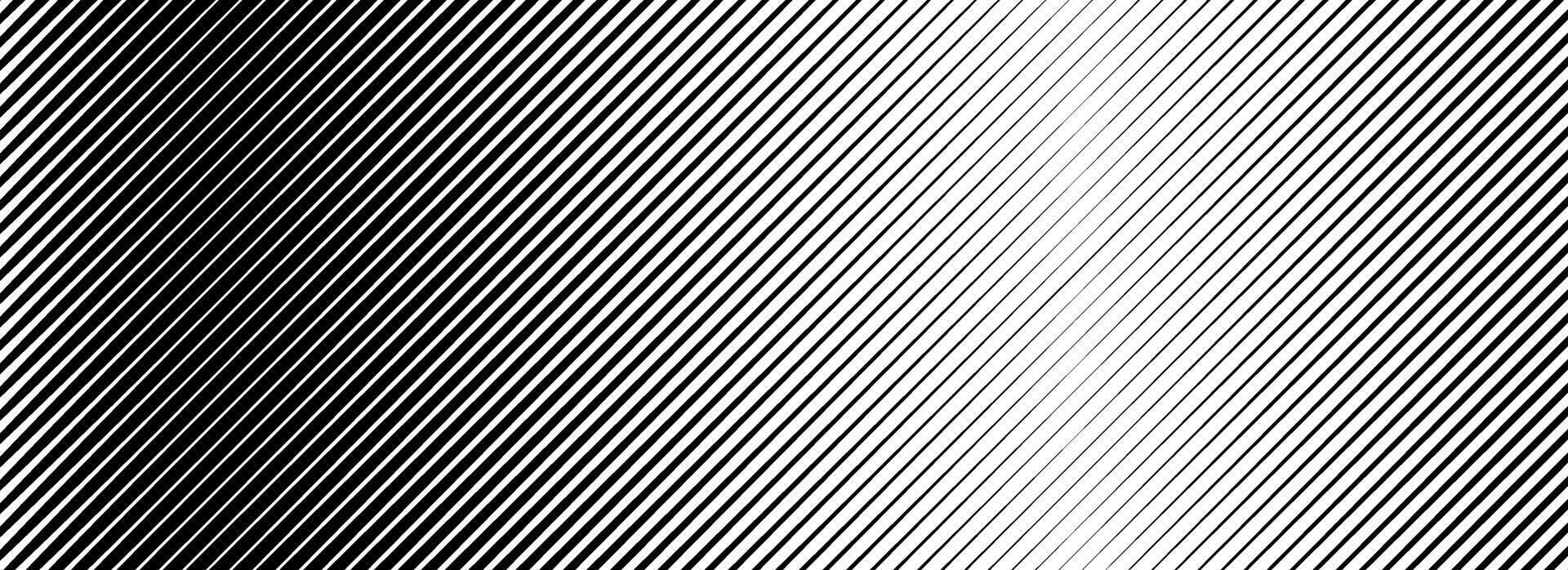 Halftone oblique line gradient texture. Black diagonal stripe gradation background. Repeated slanted strokes pattern backdrop. Vibrating parallel lines wallpaper. Vanish tilt moire overlay. vector