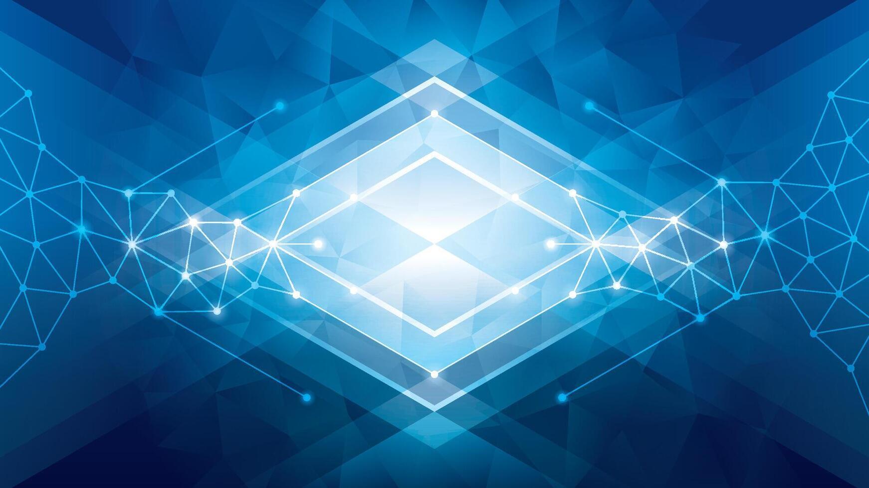 Abstract Blue Lines and Dots Triangles Digital Technology Futuristic Background. Modern Geometric Triangle polygon Background. Creative ideas for business presentations vector