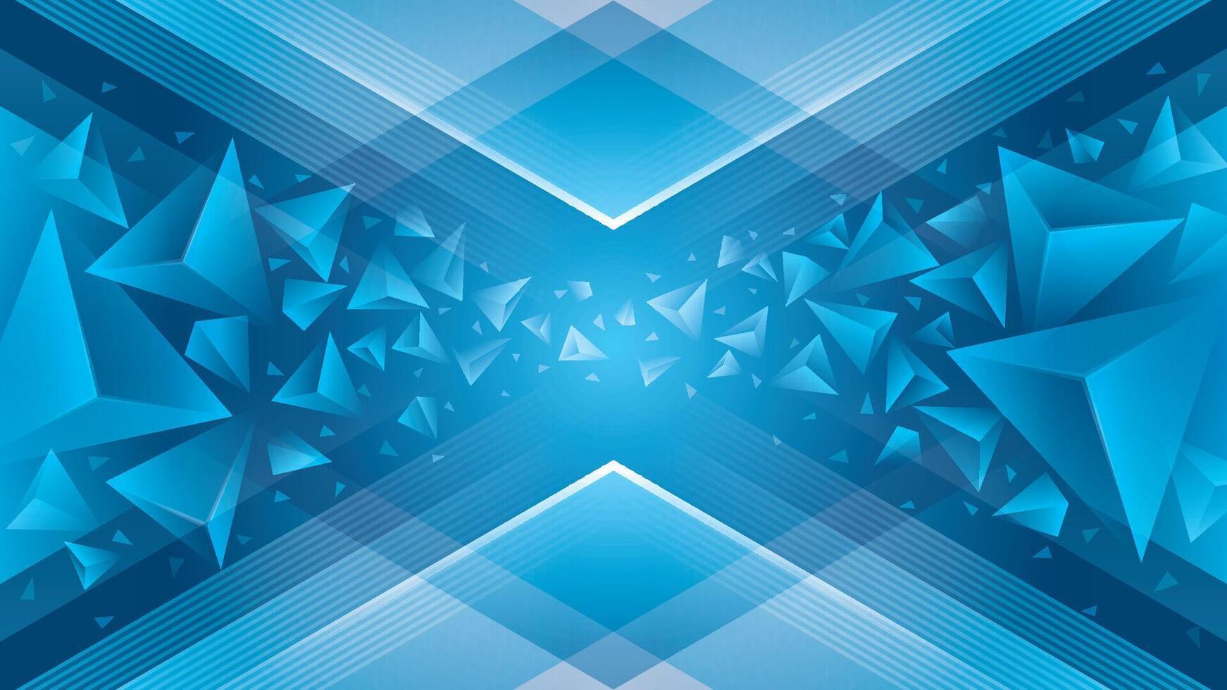 Abstract Geometric Blue triangles background. Modern 3d triangle polygon background, Triangle shapes design. Creative ideas for business presentations, vector