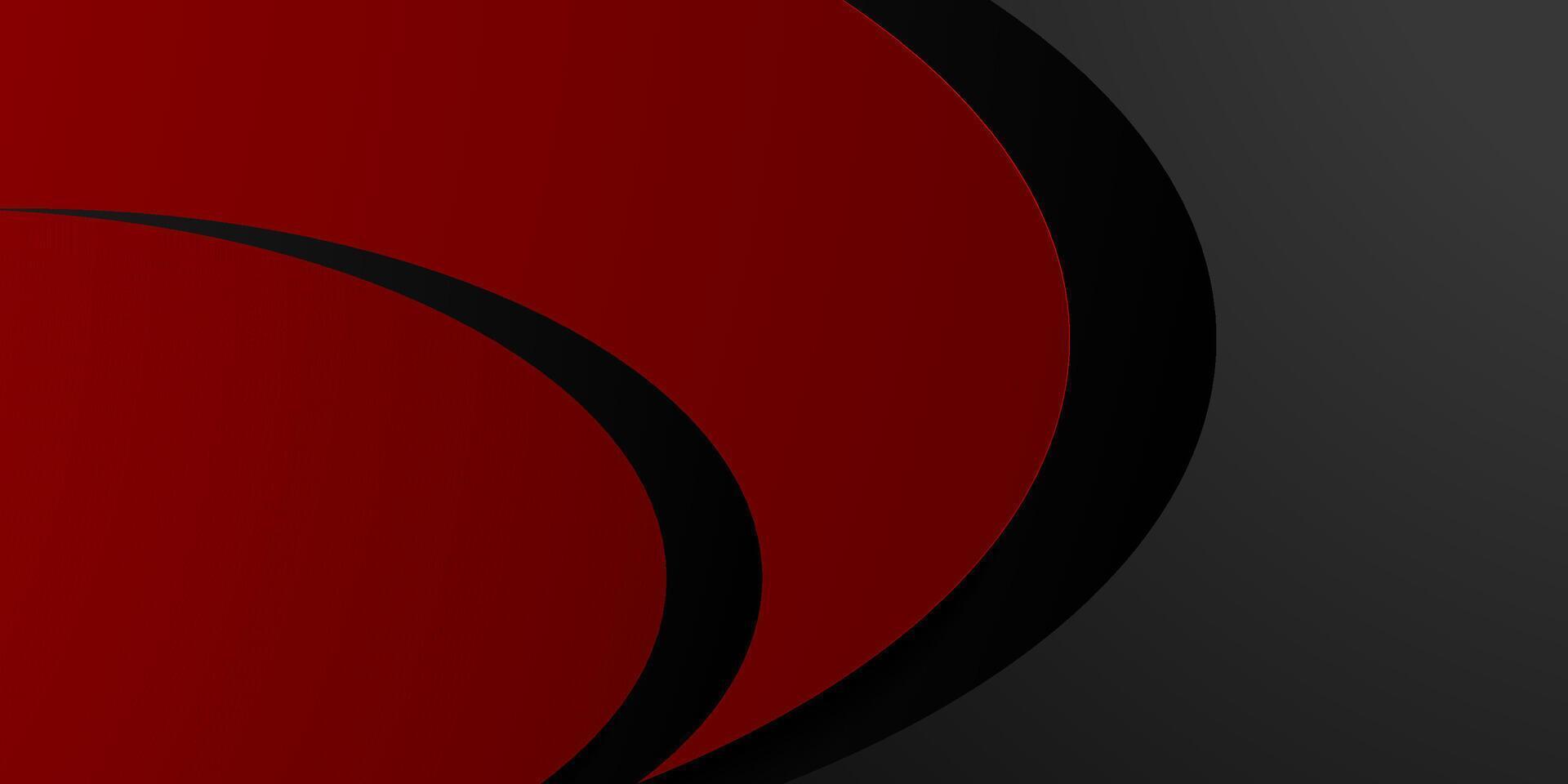 Abstract dark gray overlap red color curve shapes background. Simple curve pattern background design. vector