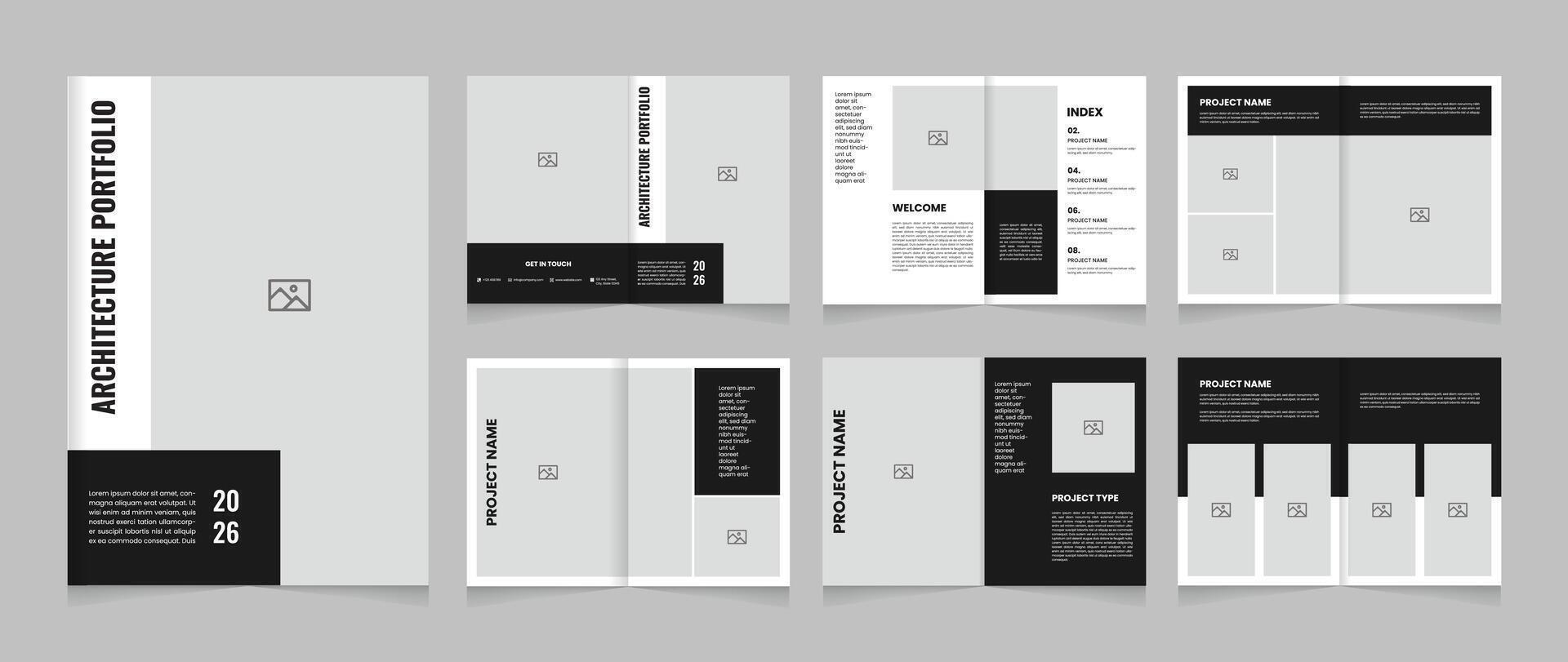 Modern clean Architecture Portfolio design for Architects vector