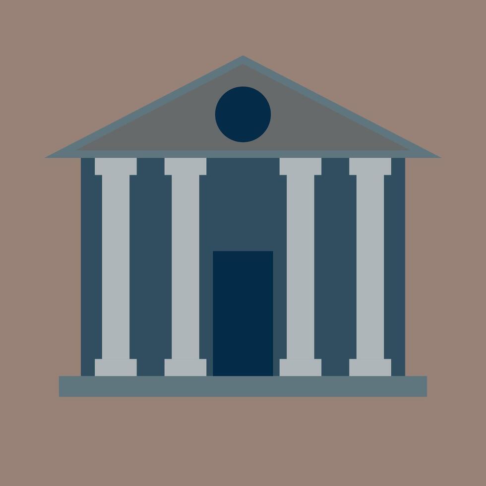 Symmetrical Building with Columns a Simple Design for Architecture and Structural Design vector