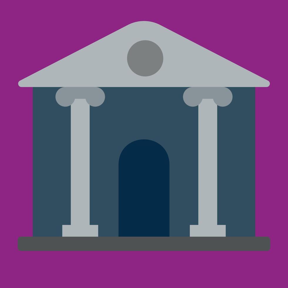 Abstract Depiction of a Classical Building Facade with Columns and Pediment in Flat Design Style vector