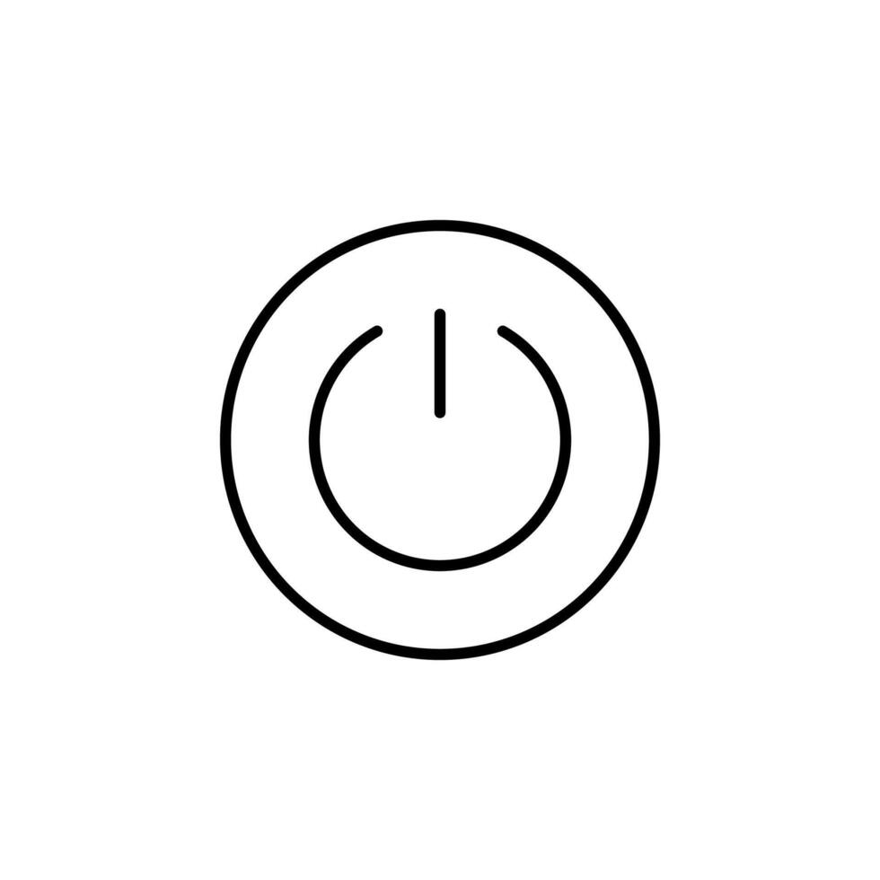Power Button Line Icon for Device Interface vector