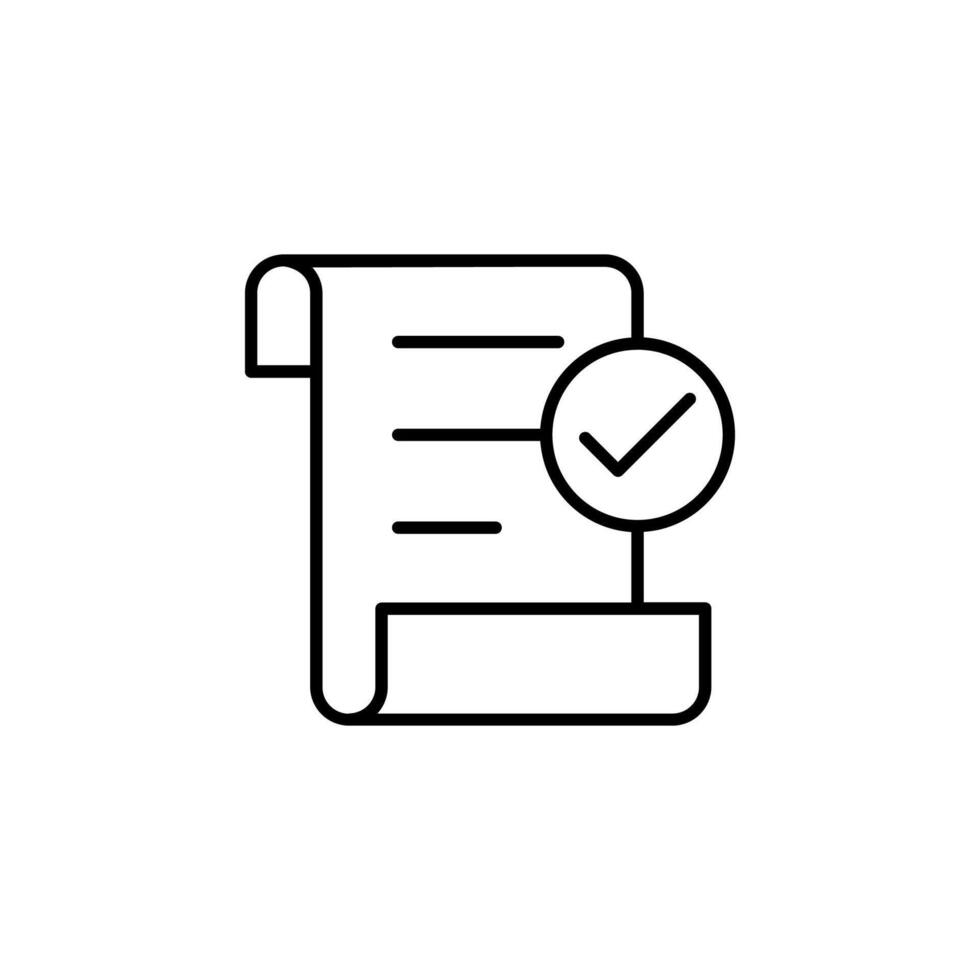Invoice File Line Icon for E-Commerce Application vector