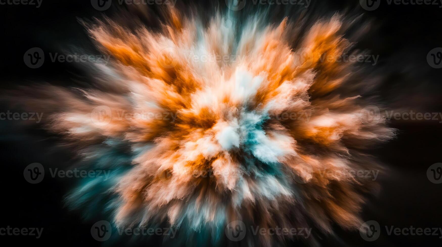 Vibrant explosion of colors creating a dynamic abstract visual effect against a dark background photo