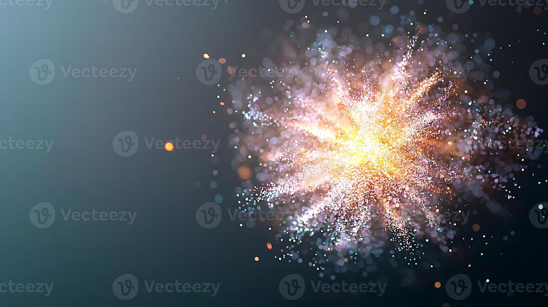 Vibrant explosion of light and color against a dark background, creating a dynamic visual effect photo