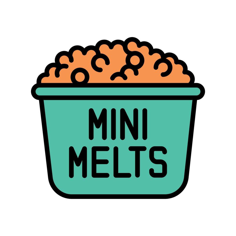 mini melts ice cream color line icon for digital and print projects. vector