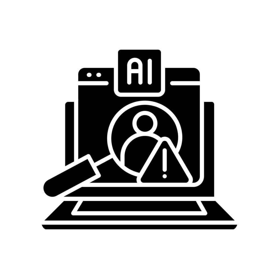 Fraud detection black flat icon for digital and print projects. vector