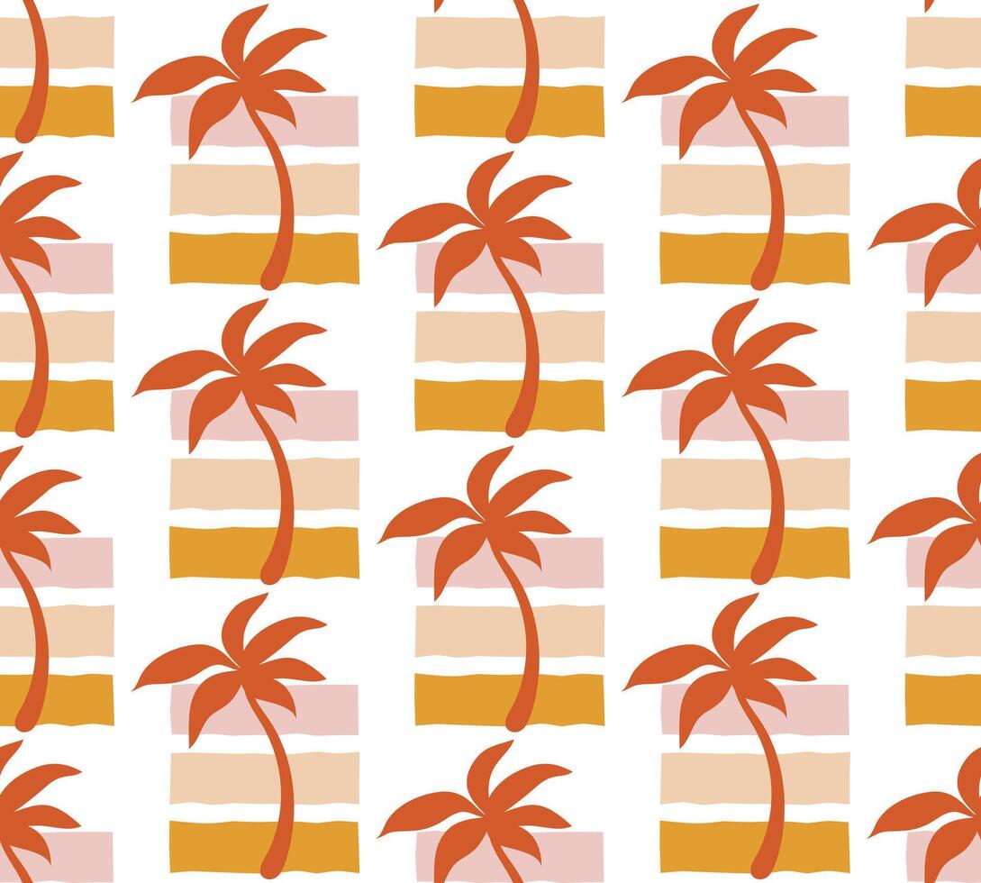 Abstract summer pattern with palm tree vector