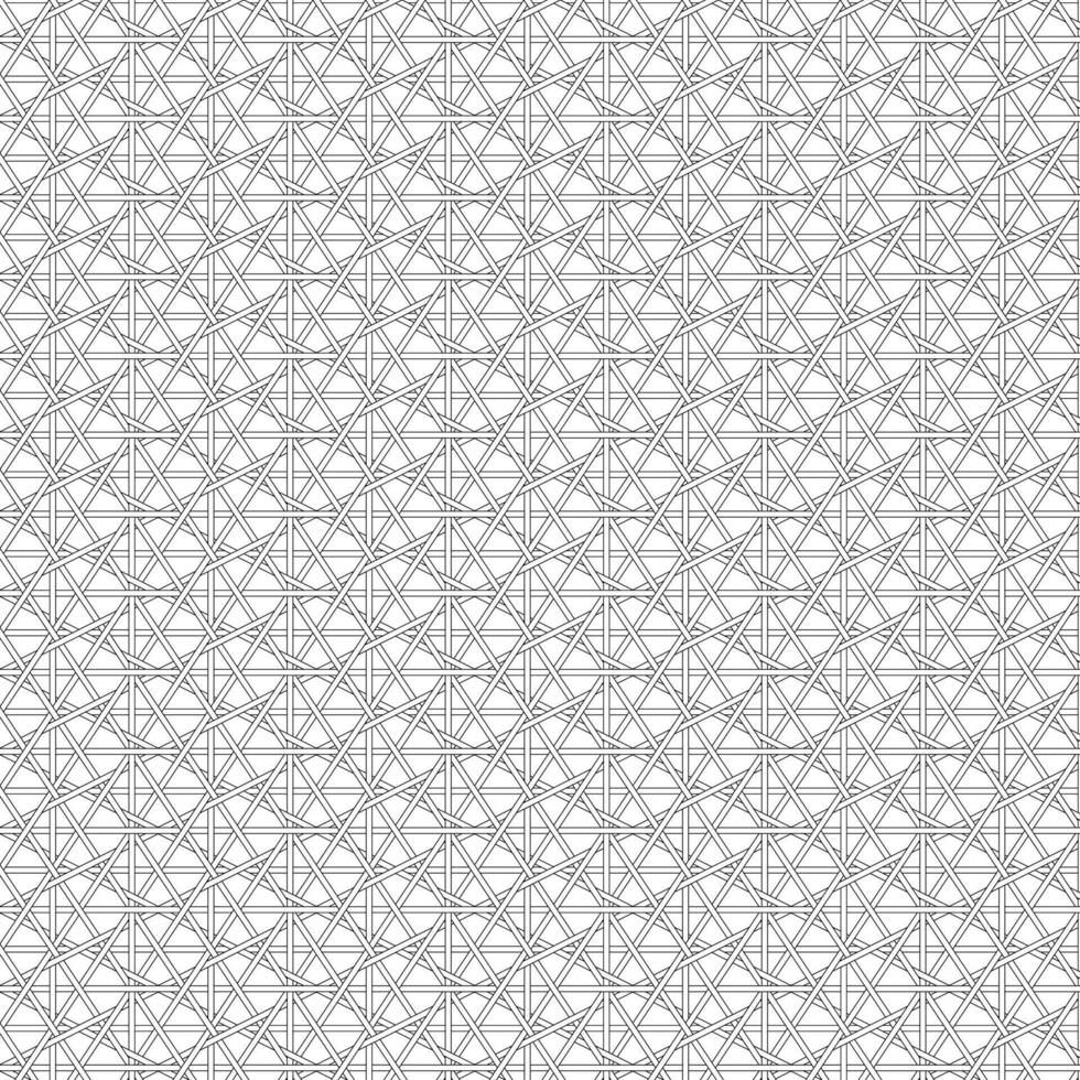 Black Line Diagonal Caning Lattice Pattern on White Background vector