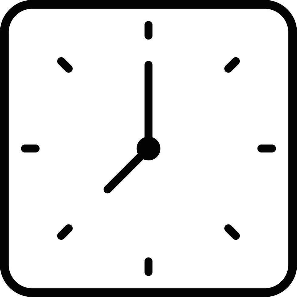 Square clock line icon. linear style sign for mobile concept and web design. design in trendy style. Clock time outline icon isolated on white background. Symbol, illustration. vector