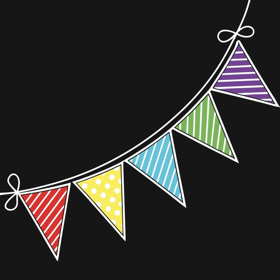 A colorful bunting with polka dots on it vector