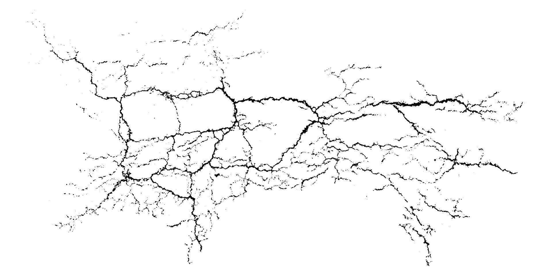 Overlay abstract texture. Complex crack element on white background. Organic grunge one color surface. vector