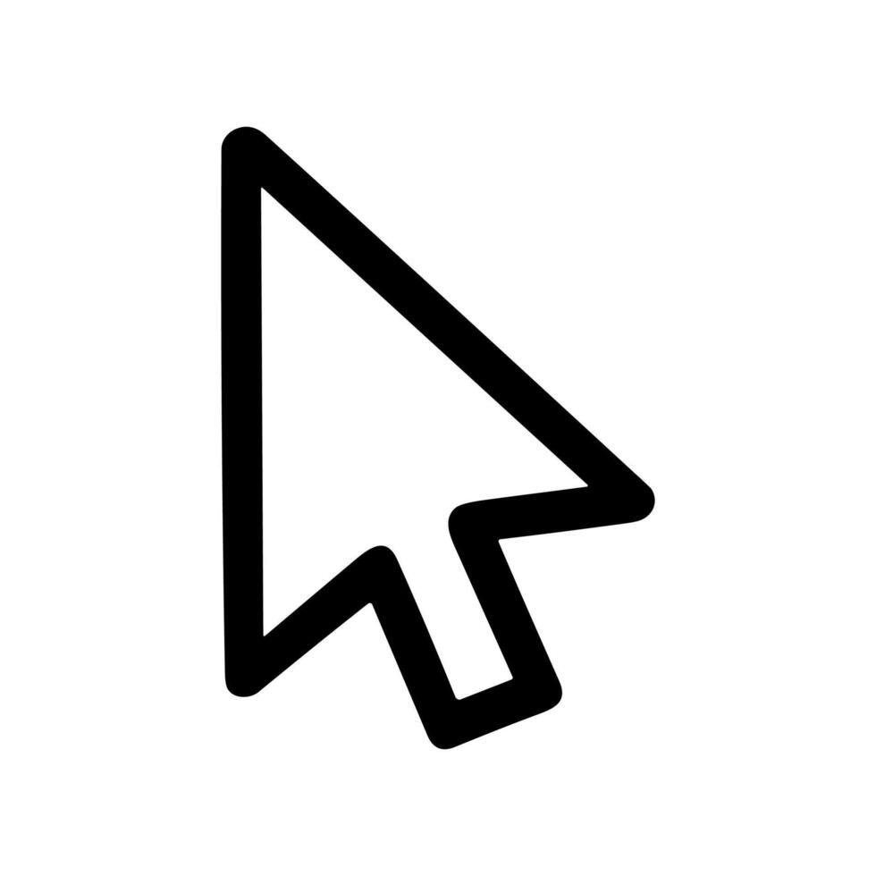 Simple Outline Black Pointer Arrow Mouse Click Cursor Illustration vector
