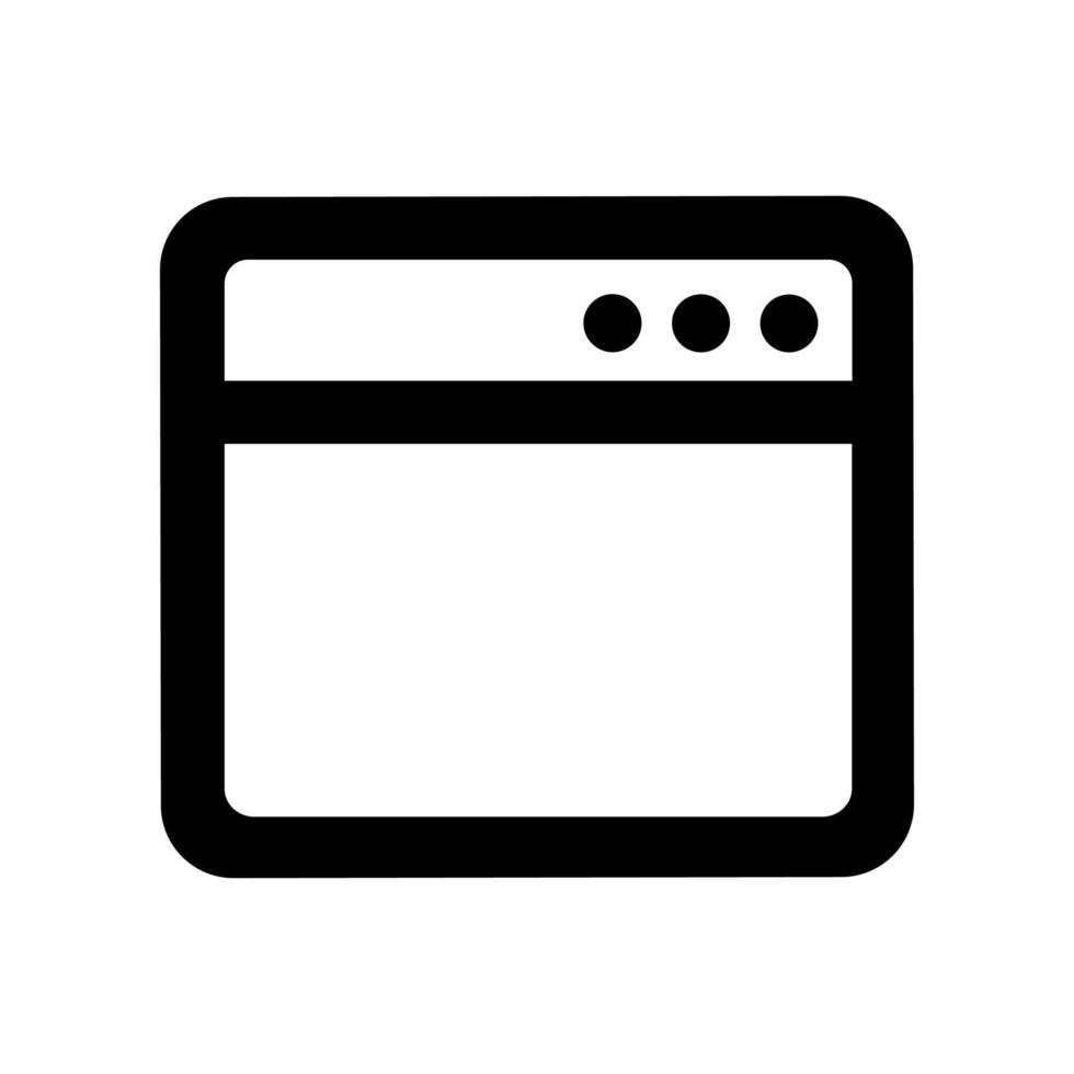 Minimalist Outline Browser Window with Navigation Dots for Interface Design vector