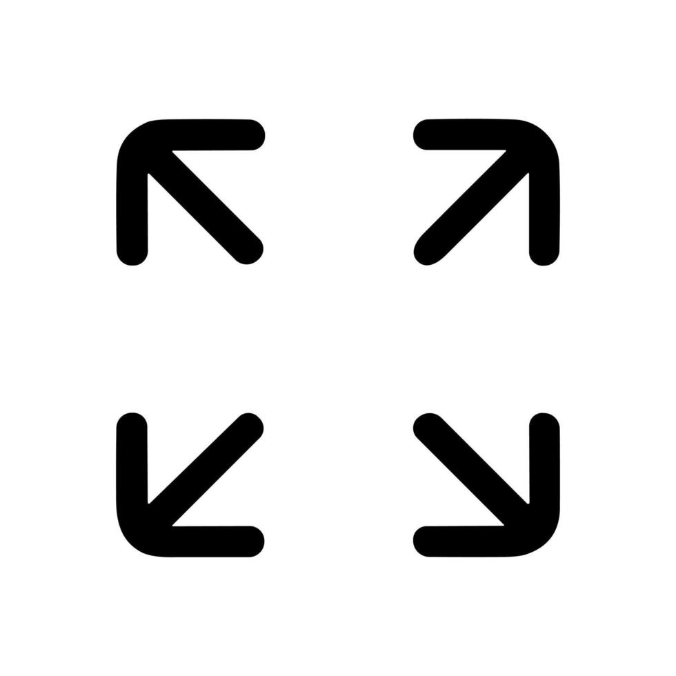 Simple Rounded Arrow Expand Contract Directional Interface Button Element vector