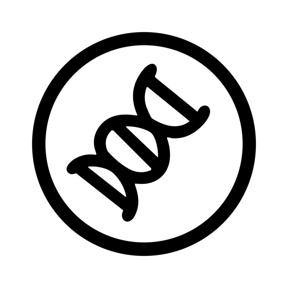 Simple Outline Circle DNA Double Helix Molecule Structure Icon vector