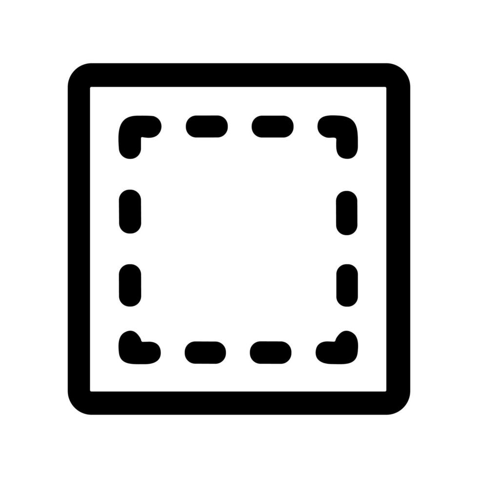 Simple Line Art Rounded Square Dotted Border Frame Shape Icon vector