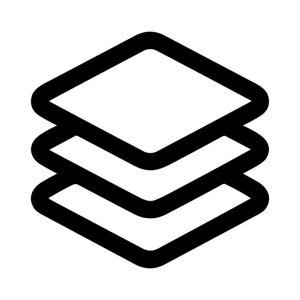 Simple Outline Stacked Layer Graphical Element Decoration Shape Icon vector