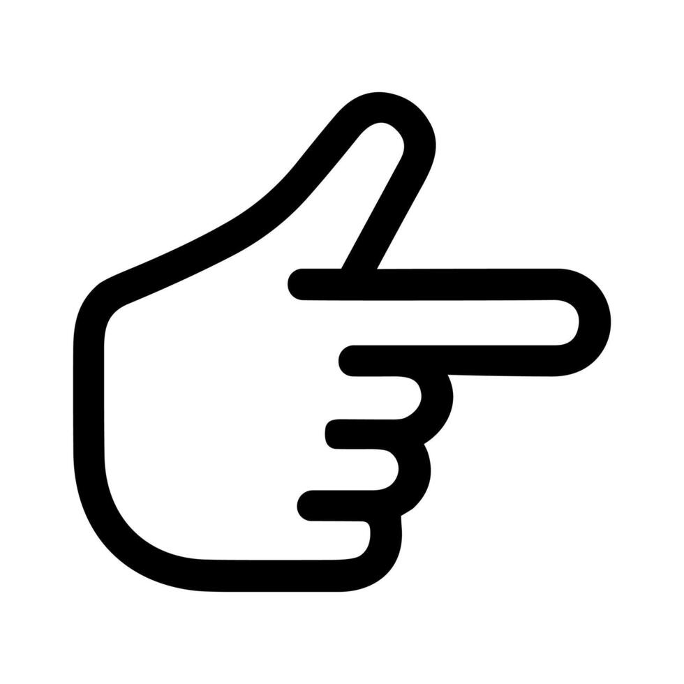 Minimalist Outline Hand with Index Finger Pointing Right Gesture Icon vector