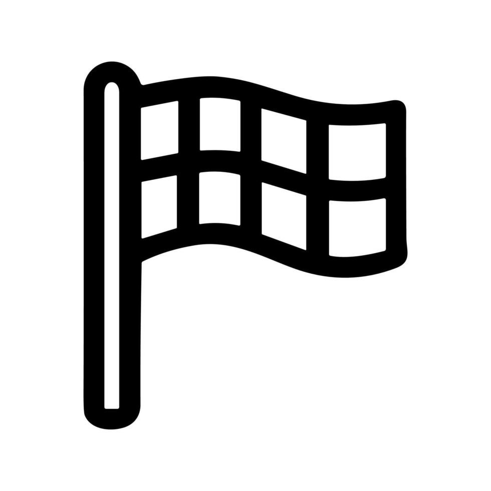 Simple Line Style Racing Finish Flag Icon with Square Pattern vector