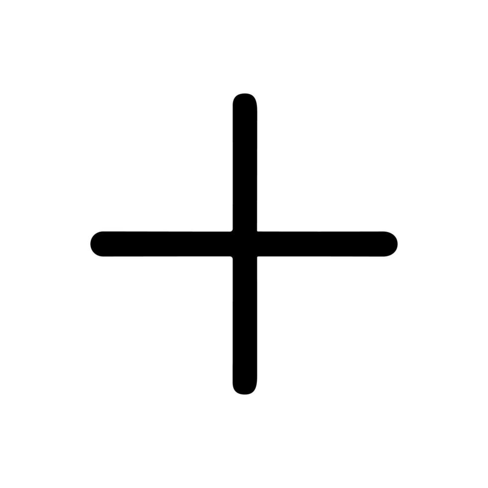Simple Bold Plus Sign Addition Symbol Mathematics Icon Graphic vector