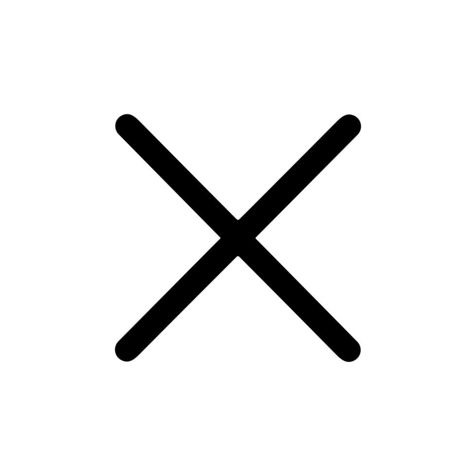 Simple Line Style Cross Mark Symbol Wrong Sign Shape Icon vector