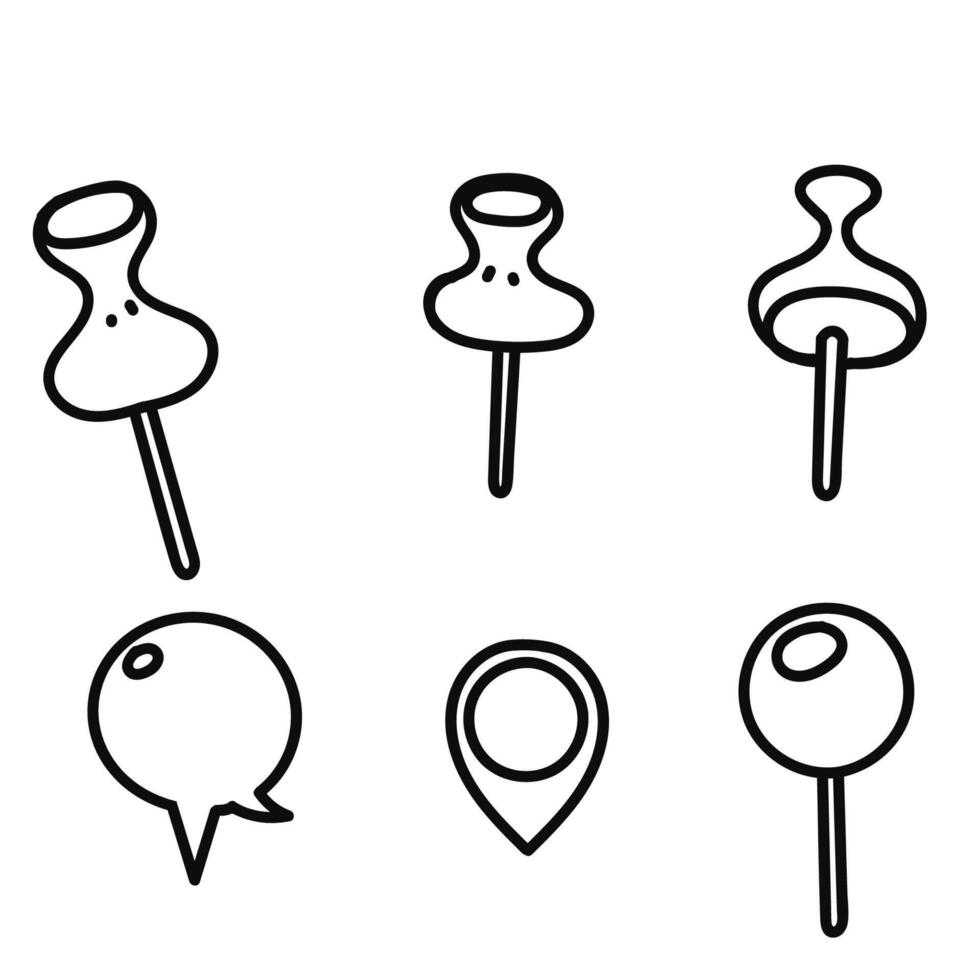 a set of pins with different shapes and colors vector