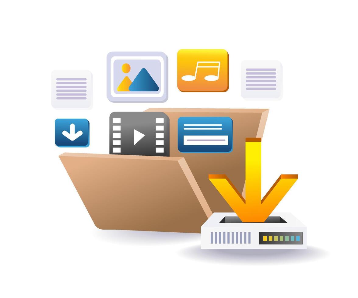 Lots of data in the technology server folder vector