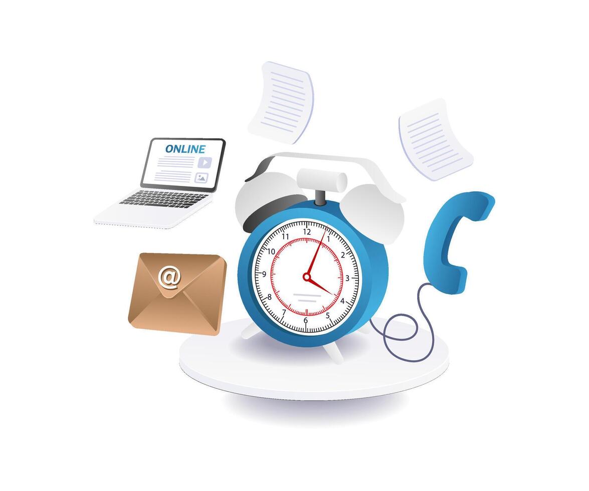 Hours with multiple business properties vector