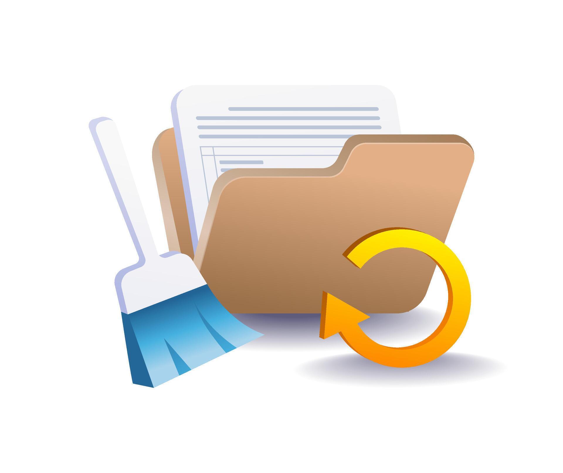 Folder data cleaner application 68806929 Vector Art at Vecteezy