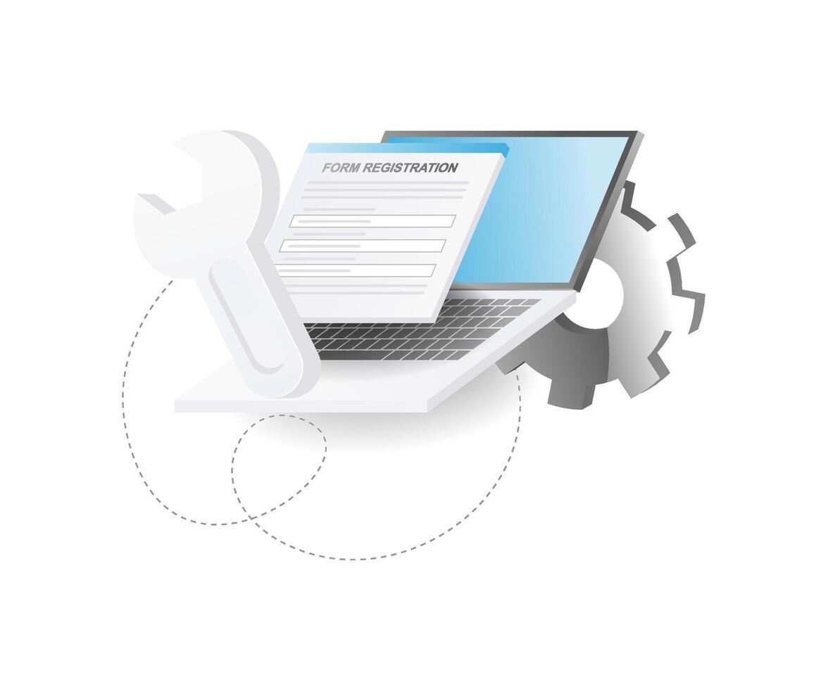 Creating a registration form with a computer vector