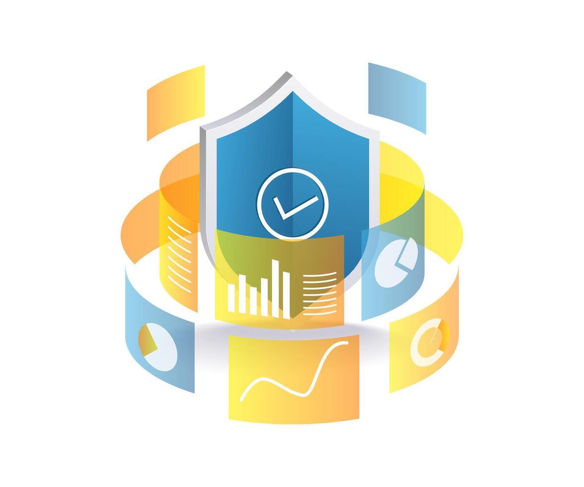 Digital data security illustration symbol on screen vector