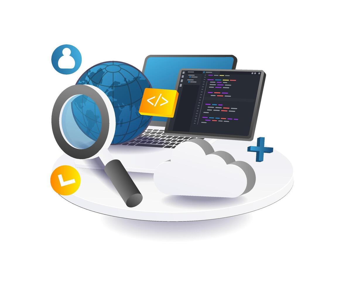 Computer programmer development technology vector