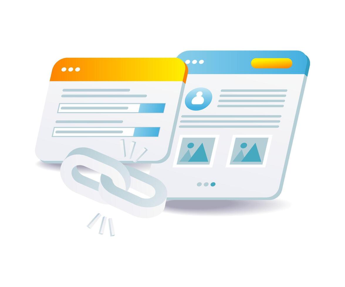 Application links between web pages vector