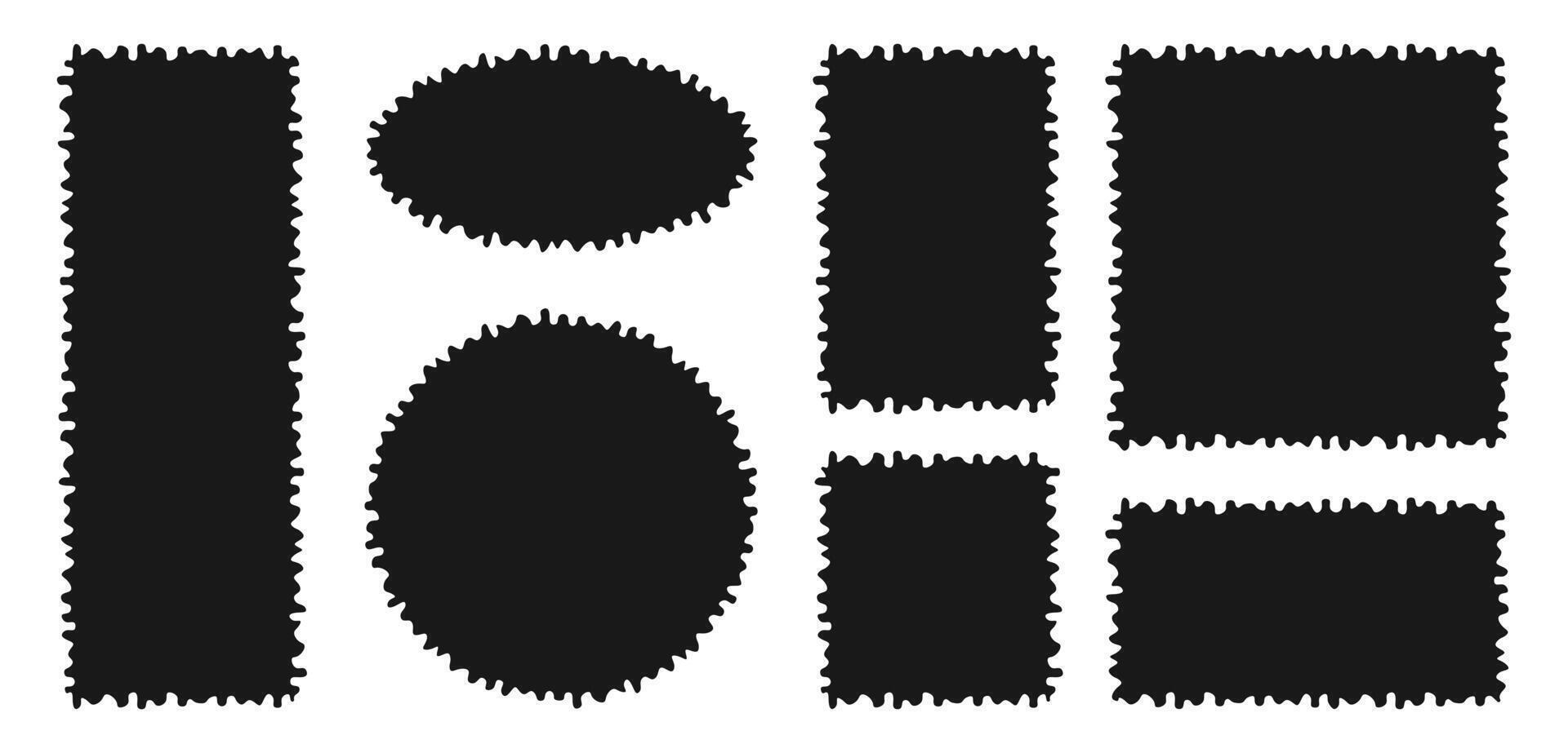 Set of different shape with line scalloped edge vector