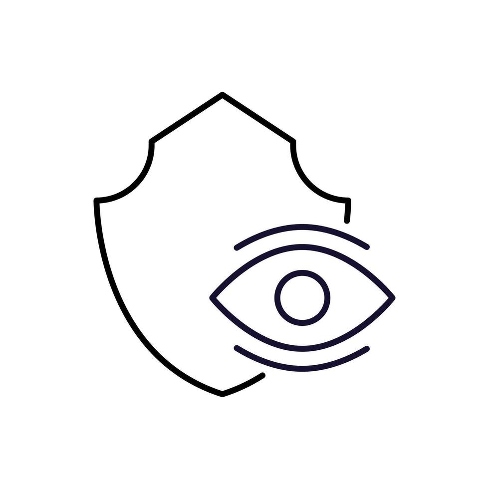 Eye with Shield Outline Image for Graphic and Web Design, Apps, Adverts, Various Cards vector