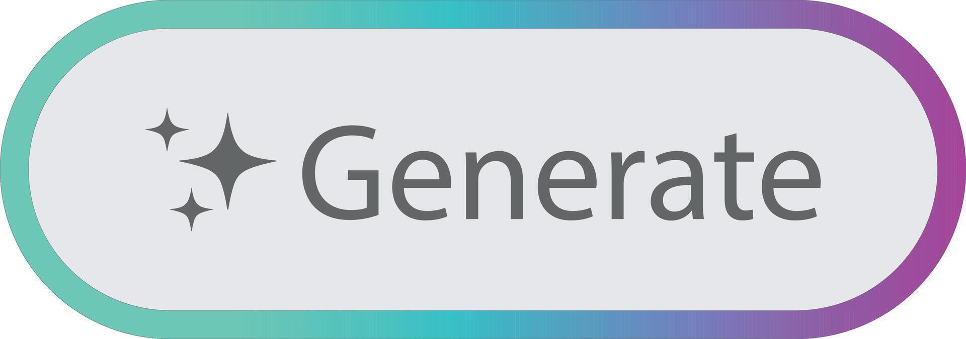 Generate AI button . Generate button for Artificial intelligence. vector
