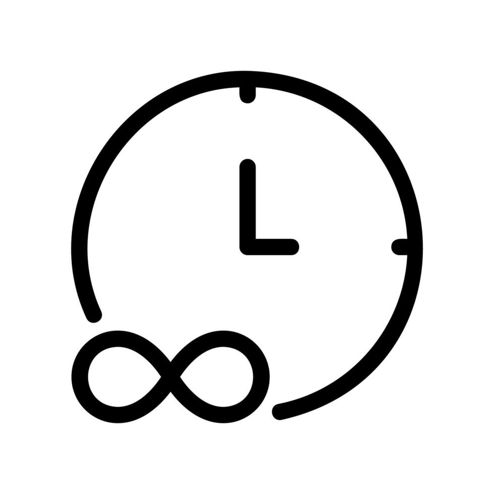 Infinite Time Concept Icon with a Clock and Infinity Symbol vector