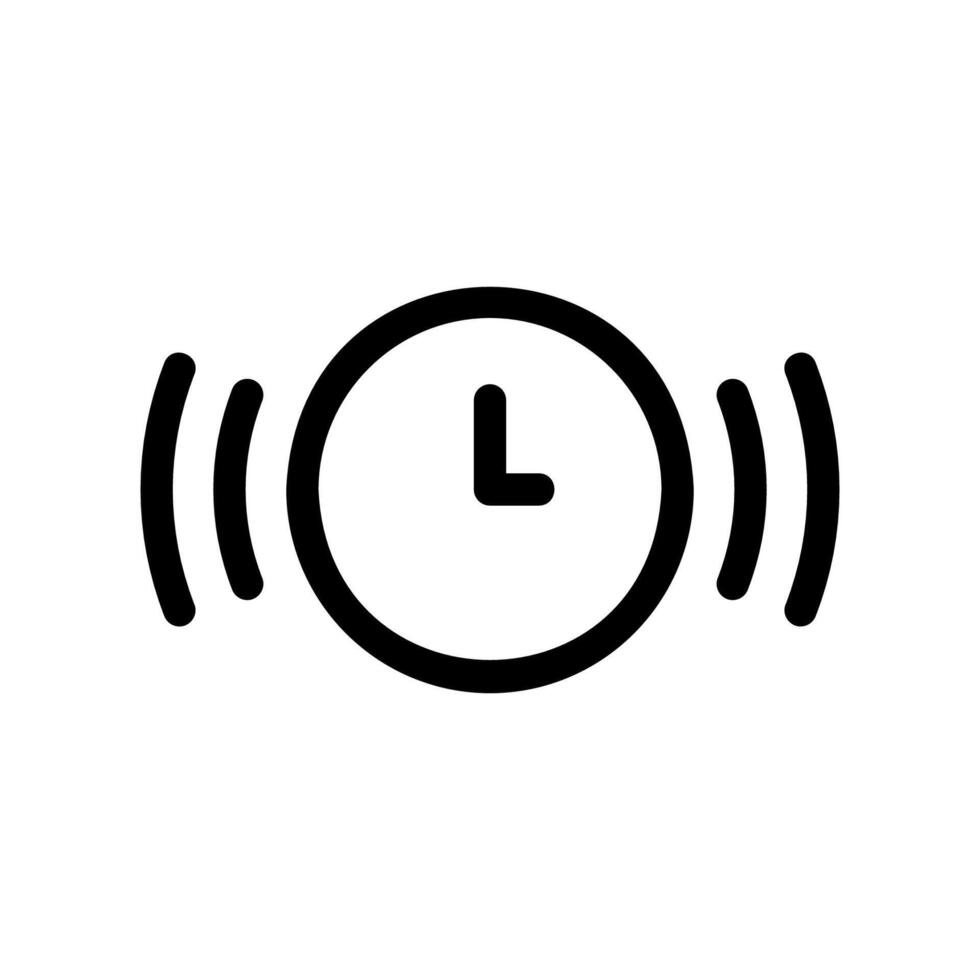 Alarm Clock Ringing Icon with Sound Wave Graphics vector