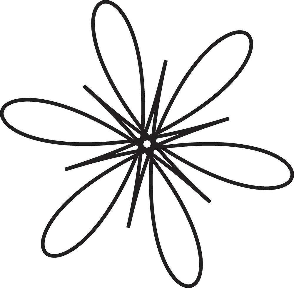 Abstract geometric shapes and lines in a dynamic composition with a distinctive silhouette style vector