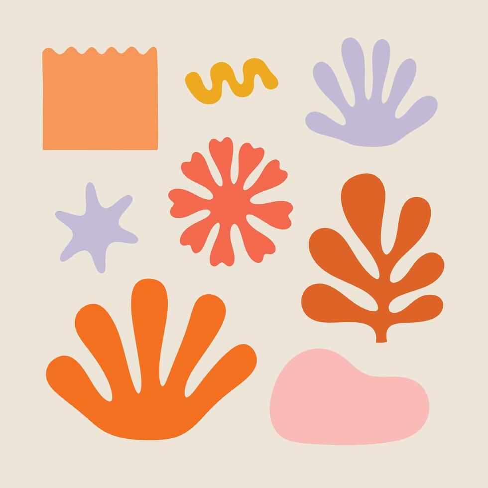 Modern colorful abstract shapes, Matisse inspired design element for branding and creative projects vector