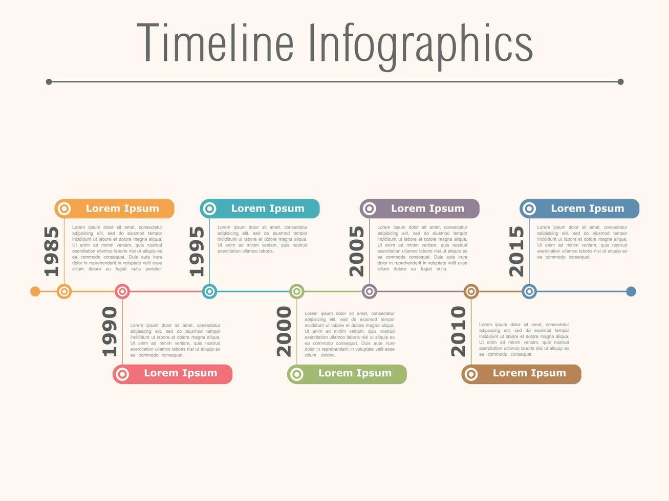 Timeline infographics design template with vertical dates vector