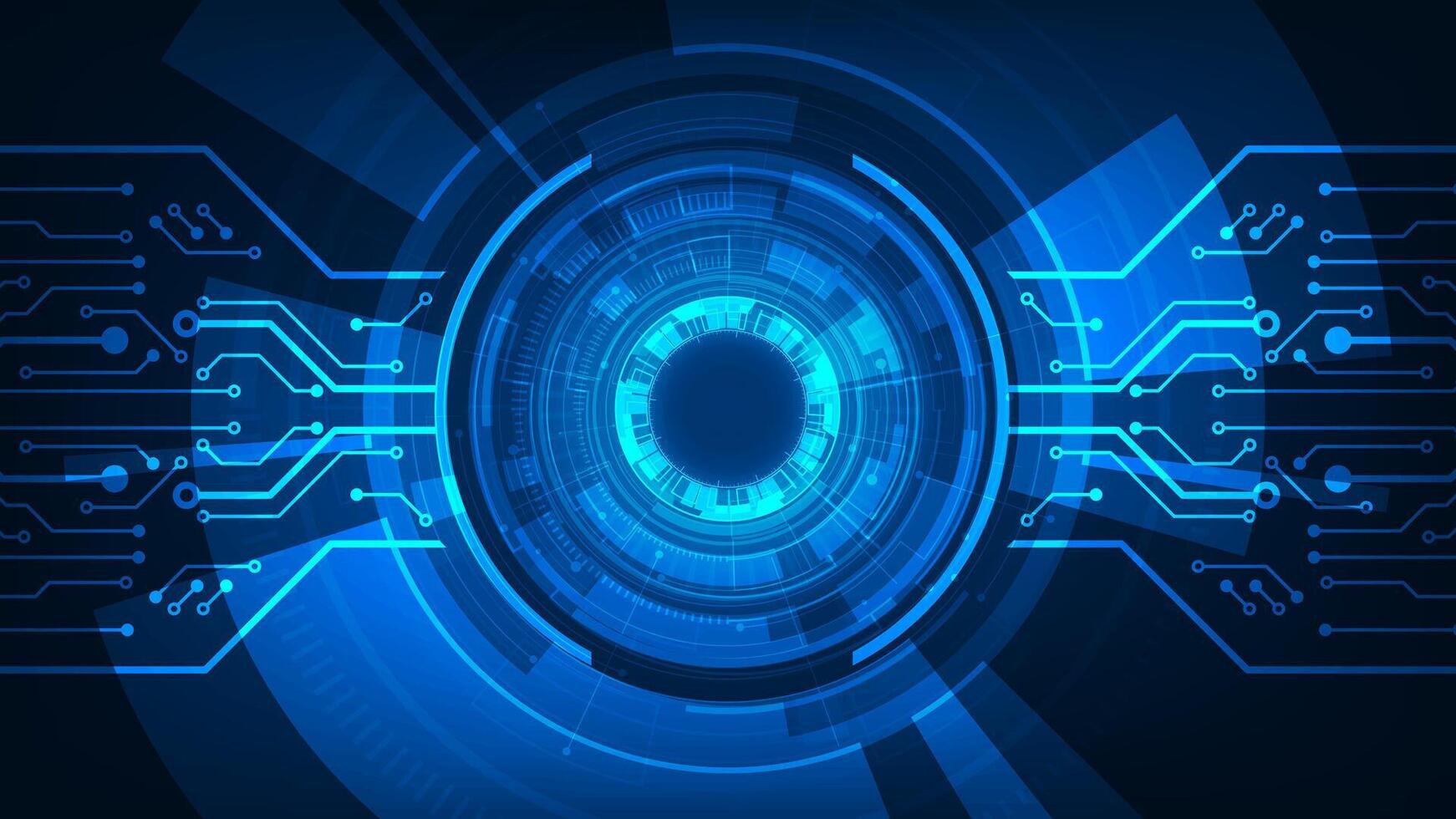 Abstract digital circuit design in blue vector